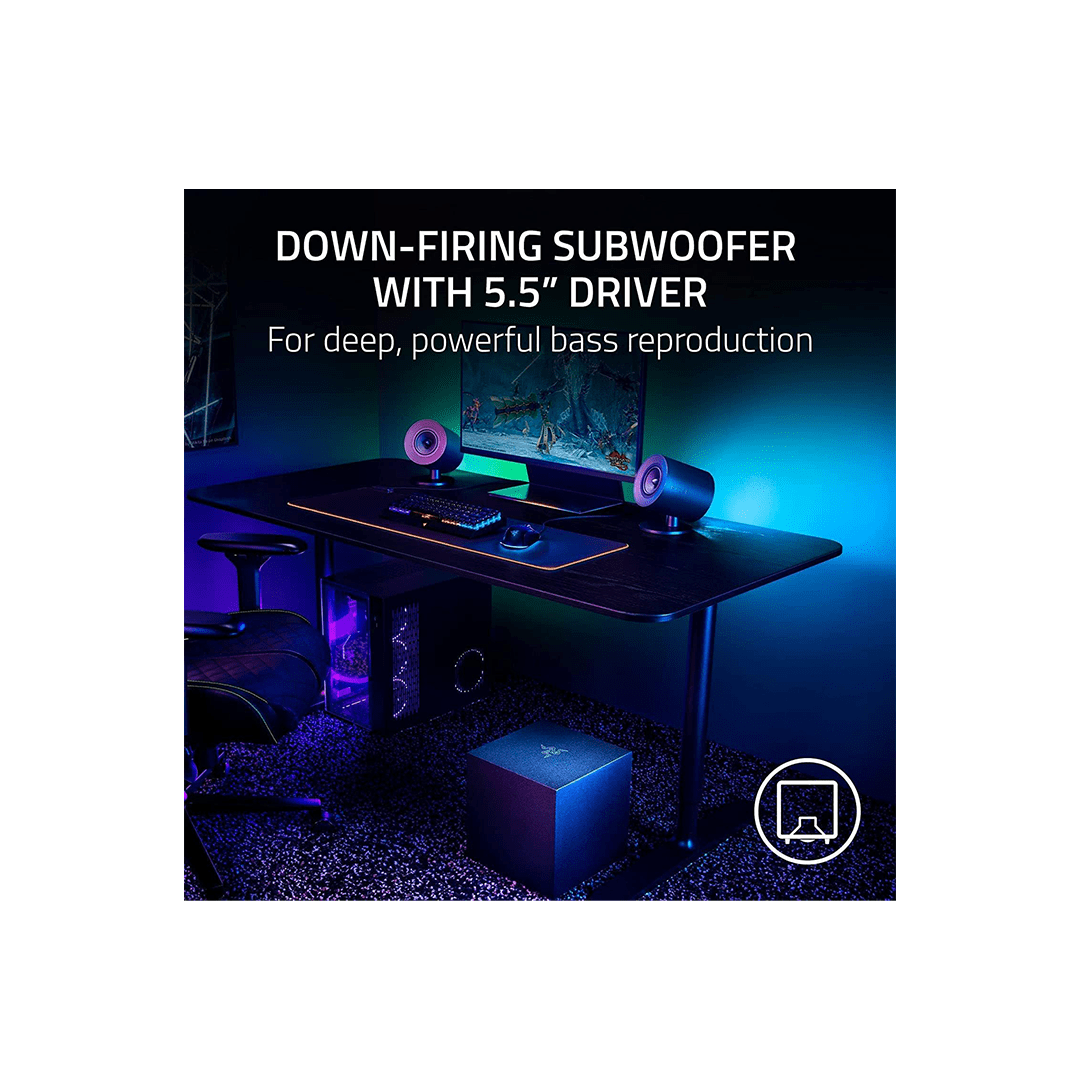 Razer Nommo V2, Full-Range 2.1 PC Gaming Speakers with Wired Subwoofer in Qatar Razer Nommo V2, Full-Range 2.1 PC Gaming Speakers with Wired Subwoofer in Qatar